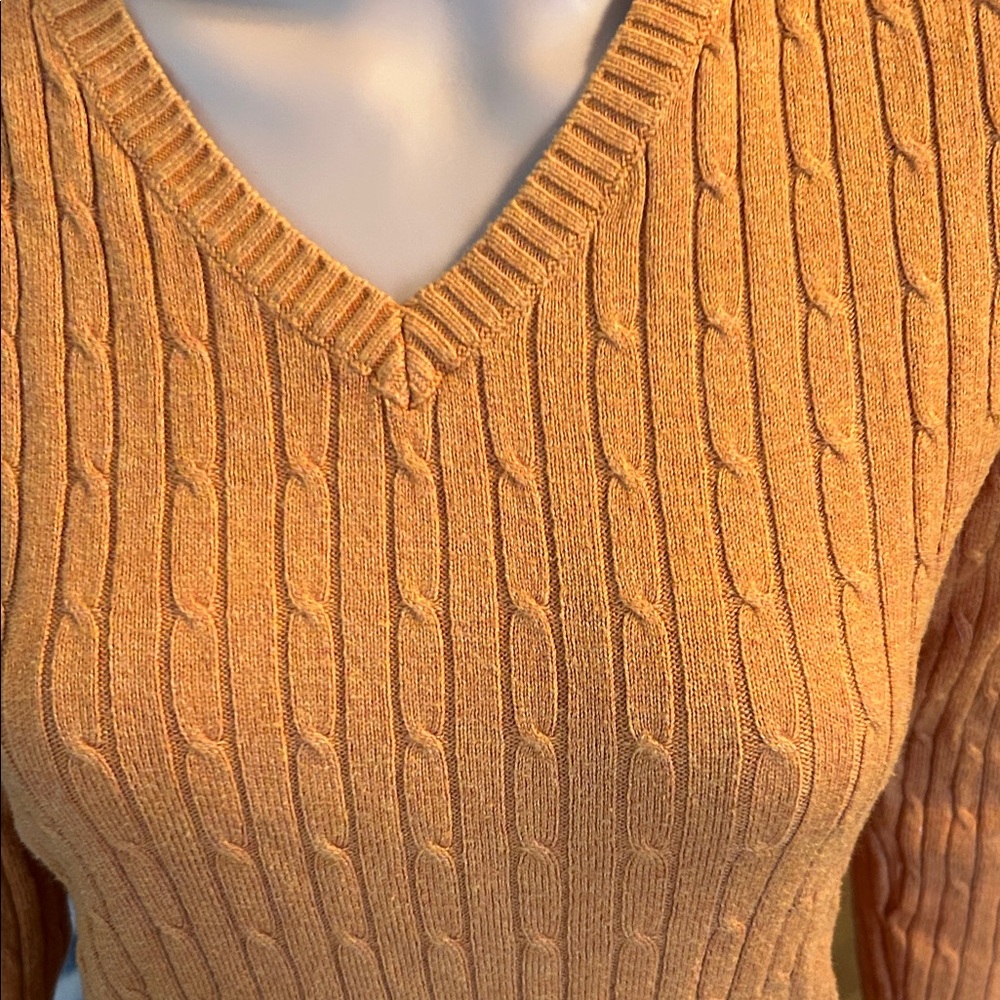 Merona Women's V-Neck Sweater in Vibrant Orange - Picture 1 of 4